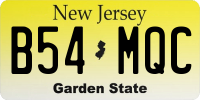 NJ license plate B54MQC