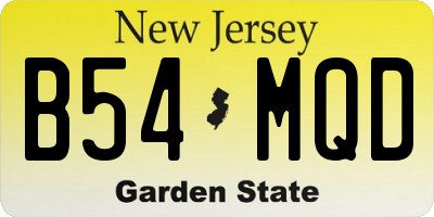 NJ license plate B54MQD