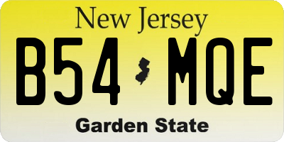 NJ license plate B54MQE