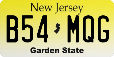 NJ license plate B54MQG