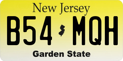 NJ license plate B54MQH