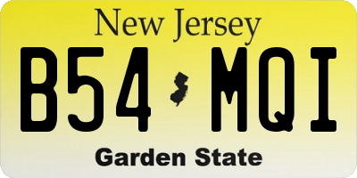 NJ license plate B54MQI
