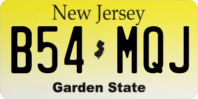 NJ license plate B54MQJ