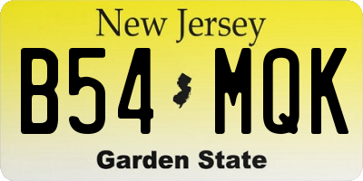 NJ license plate B54MQK