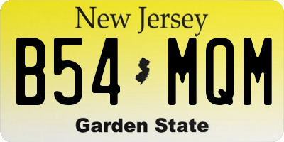 NJ license plate B54MQM