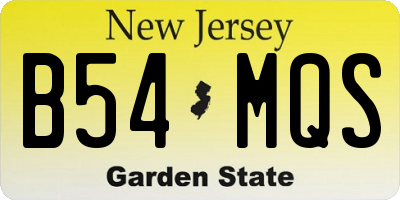 NJ license plate B54MQS