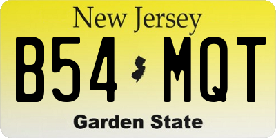 NJ license plate B54MQT