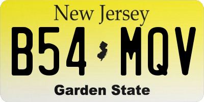 NJ license plate B54MQV