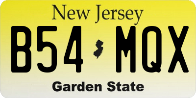 NJ license plate B54MQX