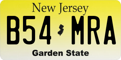 NJ license plate B54MRA