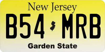 NJ license plate B54MRB