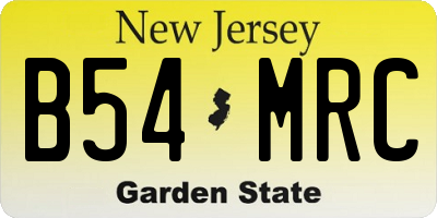 NJ license plate B54MRC