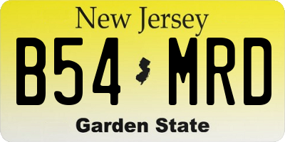 NJ license plate B54MRD