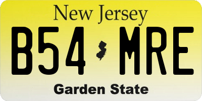 NJ license plate B54MRE