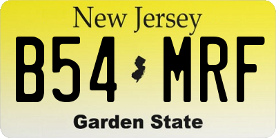 NJ license plate B54MRF