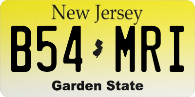 NJ license plate B54MRI