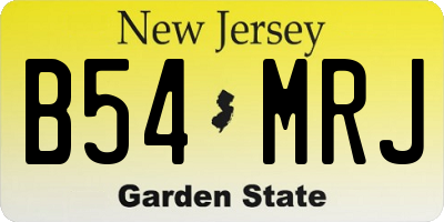 NJ license plate B54MRJ