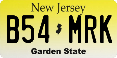 NJ license plate B54MRK