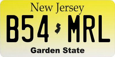 NJ license plate B54MRL