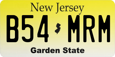 NJ license plate B54MRM