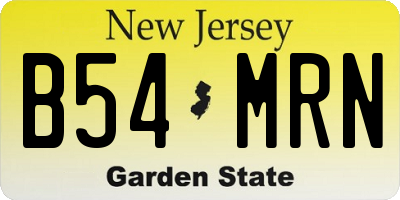 NJ license plate B54MRN