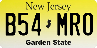 NJ license plate B54MRO