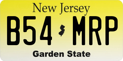 NJ license plate B54MRP