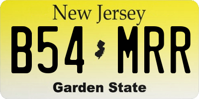 NJ license plate B54MRR