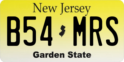 NJ license plate B54MRS