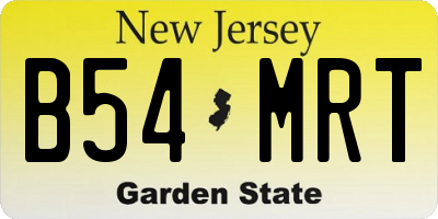 NJ license plate B54MRT