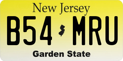NJ license plate B54MRU