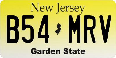 NJ license plate B54MRV