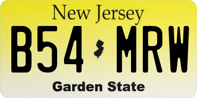 NJ license plate B54MRW