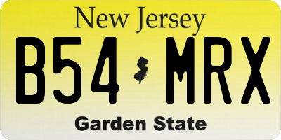 NJ license plate B54MRX