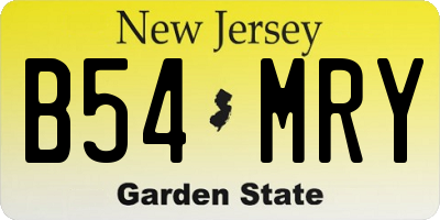 NJ license plate B54MRY