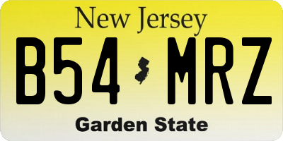 NJ license plate B54MRZ