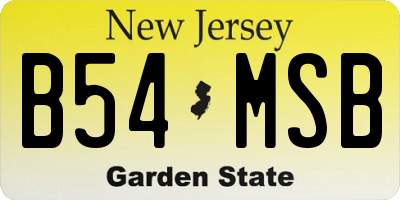NJ license plate B54MSB
