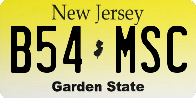 NJ license plate B54MSC