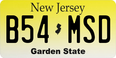 NJ license plate B54MSD