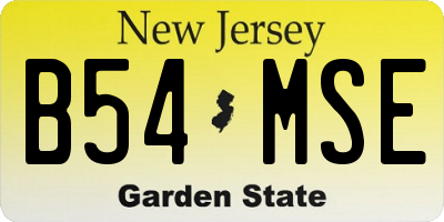 NJ license plate B54MSE