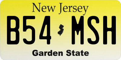 NJ license plate B54MSH