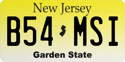 NJ license plate B54MSI