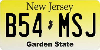 NJ license plate B54MSJ