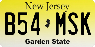 NJ license plate B54MSK
