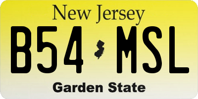 NJ license plate B54MSL