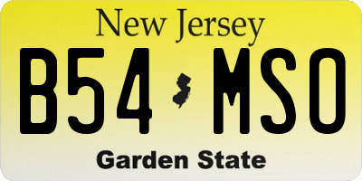 NJ license plate B54MSO