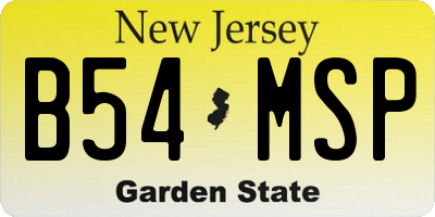 NJ license plate B54MSP