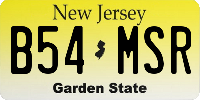 NJ license plate B54MSR