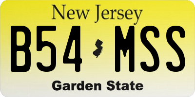 NJ license plate B54MSS