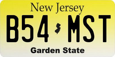 NJ license plate B54MST